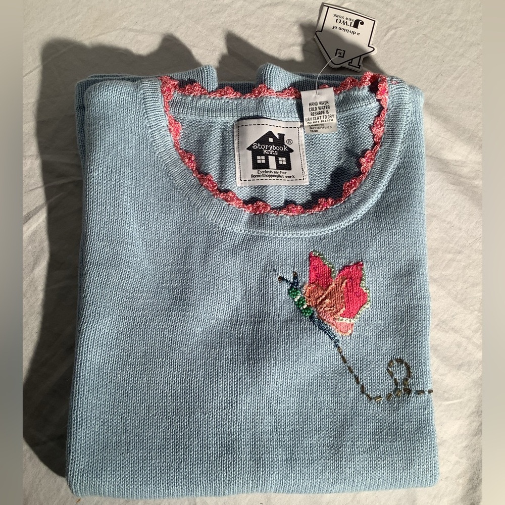 Storybook knit “Dancing Butterfly sweater and tank. - Picture 6 of 9